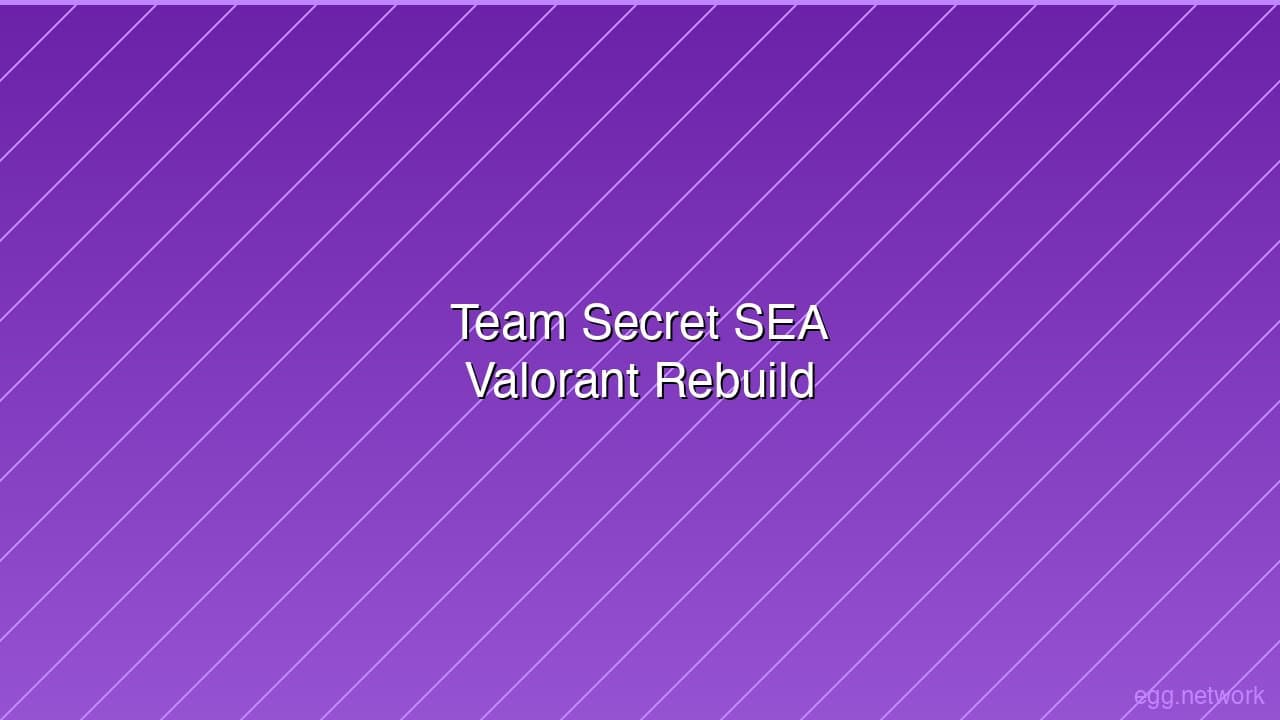 Team Secret Rebuild Valorant Roster with Mix of SEA Veterans and Rising Stars
