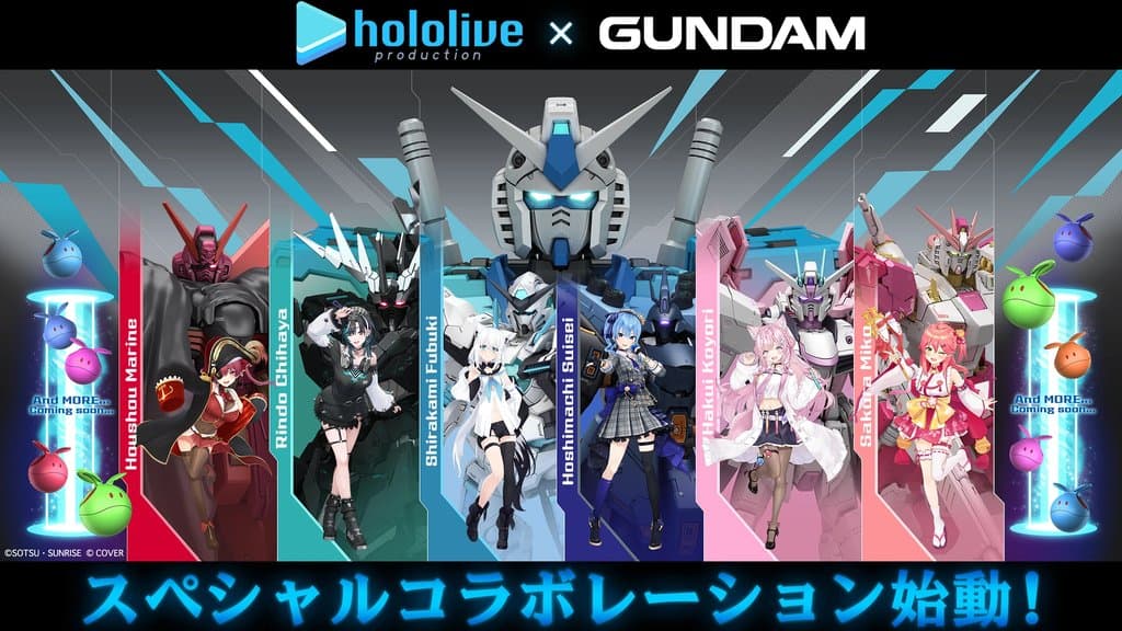 Gundam x Hololive Reveals Pilot Suit Art, Phase 2 VTubers Including Calliope Mori and IRyS