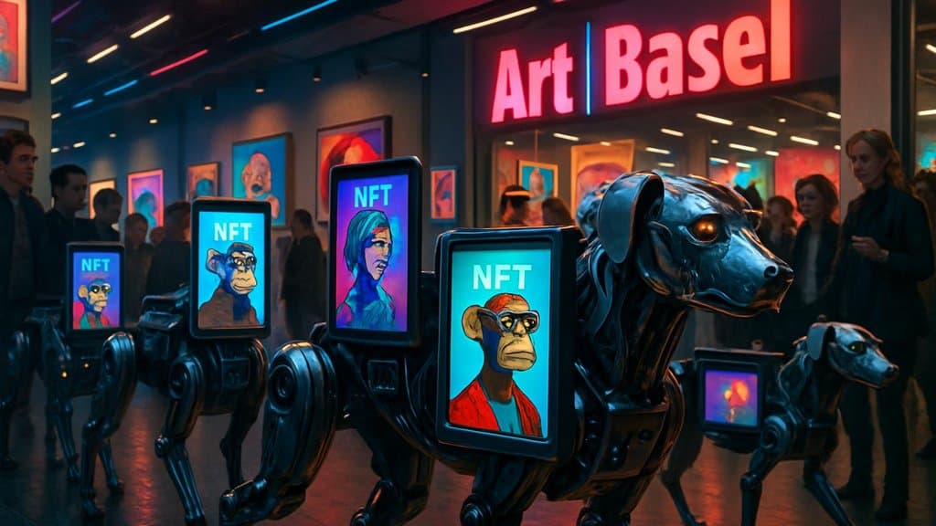 Beeple’s AI robot dogs bring Elon Musk and Mark Zuckerberg satire onto the streets