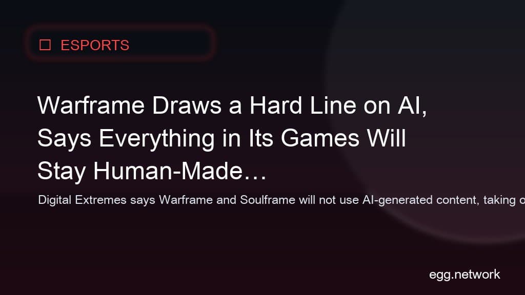 Warframe Draws a Hard Line on AI, Says Everything in Its Games Will Stay Human-Made