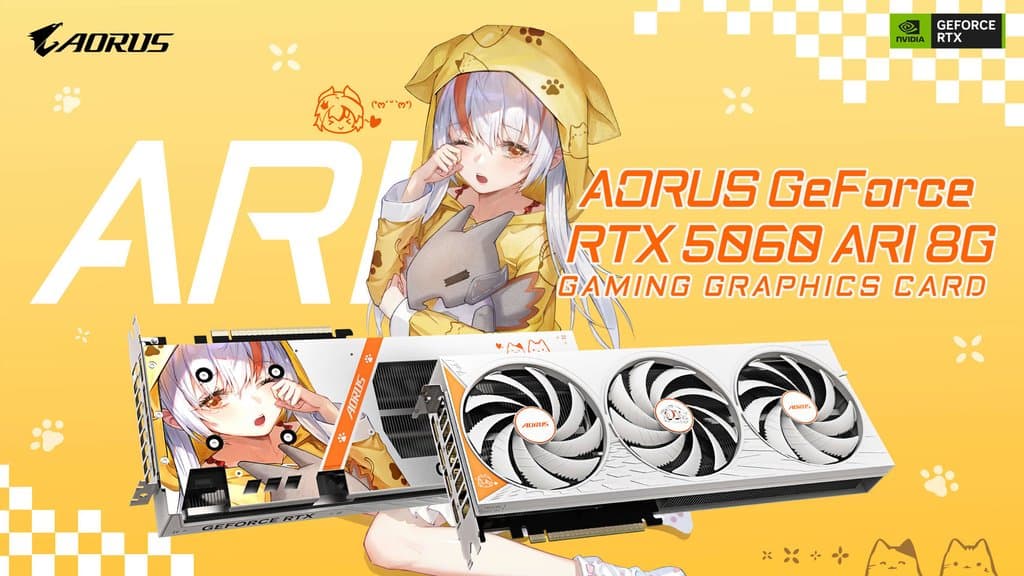 Gigabyte’s AORUS RTX 5060 ARI Turns Anime Setup Energy Into Actual GPU Design